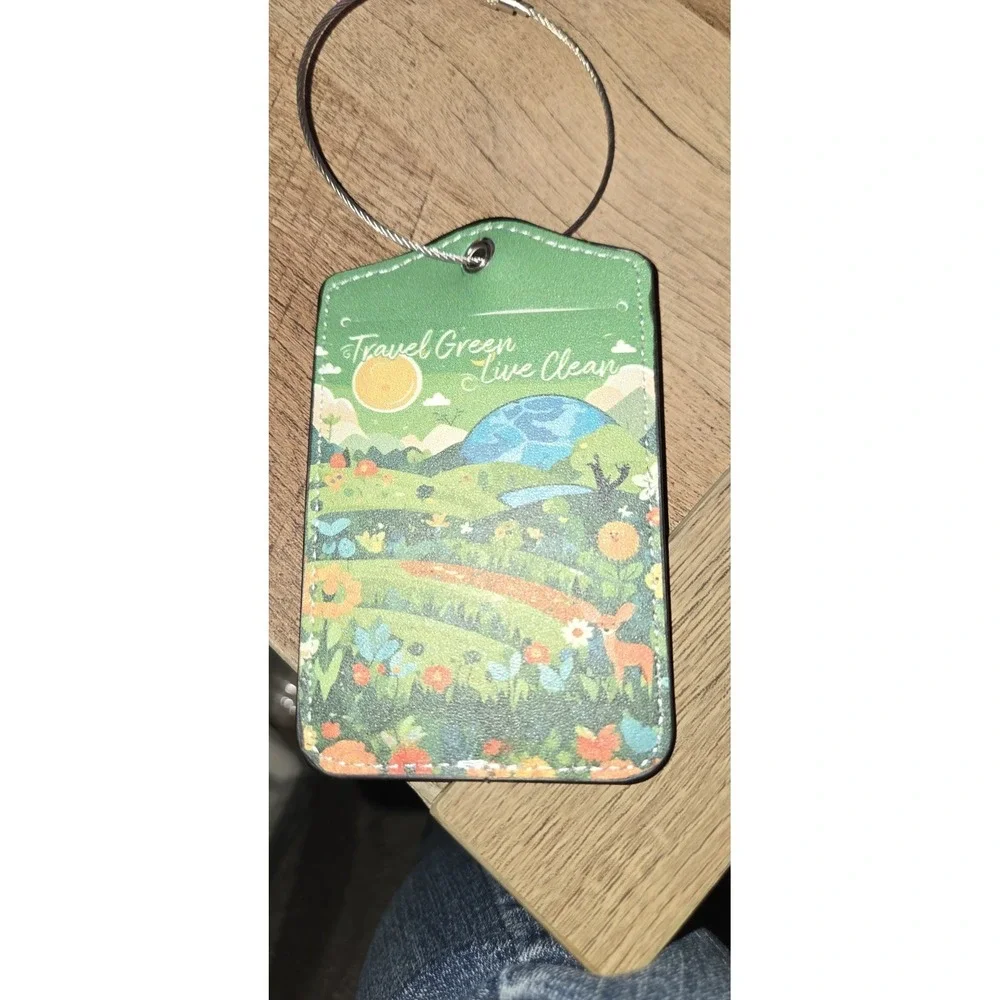 Eco Friendly Luggage Tag Set Travel Green Live Clean There Is No Planet B 2pk